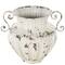 10" Distressed Cream Metal Vintage Amphora Vase